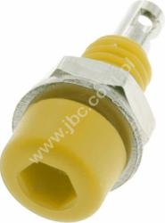 224-M5-GE Gniazdko izolowane 2mm, mont.M5, lutowane, 10A, żółte, ELECTRO-PJP, 224M5GE
