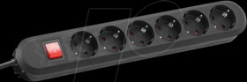 381.152K Steckdosenleiste SMART, 6-fach, Typ F - CEE 7/3, schwarz