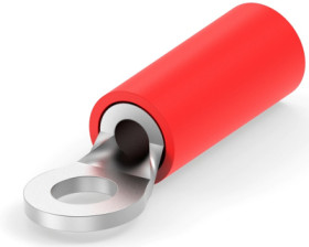 Insulated ring cable lug, 0.3-1.42 mm², AWG 22 to 16, 3.02 mm, M2.5, red, 320553