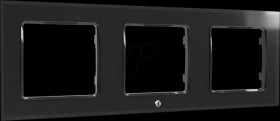 WF3 BLACK Shelly wall pushbutton frame, black, 3-gang