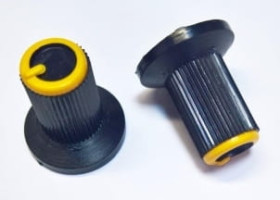 POK02760-06 gałka potencjometru z wskaźnikiem żółta