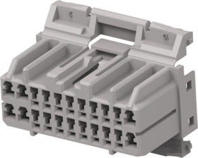 Socket, unequipped, 22 pole, straight, 2 rows, gray, 174515-6