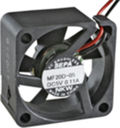 DC axial fan, 5 V, 20 x 20 x 8 mm, 1.3 m³/h, 11 dB, slide bearing, SEPA MF20C05L