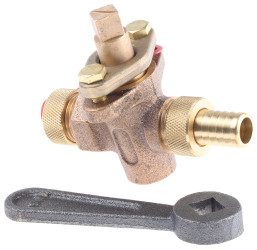 Kurek spustowy, śr. wewn. węża: 1/2cal, 1/2 cala BSPP, maks. ciśnienie robocze: 10 barów