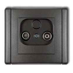 FLEXI Gniazdo antenowe RTV przelotowe 9dB grafitowy 11FG9P