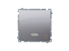 SIMON BASIC Wyłącznik zwierny przycisk "światło" z podświetleniem LED (moduł) szybkozłącza stal inox BMS1L.01/21 KONTAKT SIMON