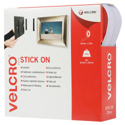 VELCRO&#xAE; Brand VEL-EC60219 Stick On Tape 20mm x 10m - White