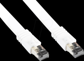 8080-F005W Flat patch cable Cat.8.1, U/FTP, 0.5m, white