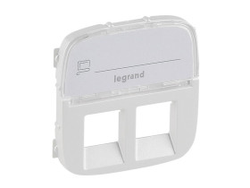 VALENA ALLURE Plakietka perłowa gniazda podwójnego 2xRJ11 lub 2xRJ45 lub RJ11/RJ45 z etykietą 755489 LEGRAND