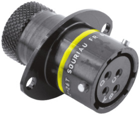Złącze wielostykowe przemysłowe 4-pinowe, panelowe Gniazdo Souriau Sunbank by Eaton