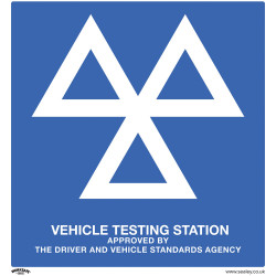 Worksafe SS51P1 Warning Safety Sign - MOT Testing Station - Rigid Plastic