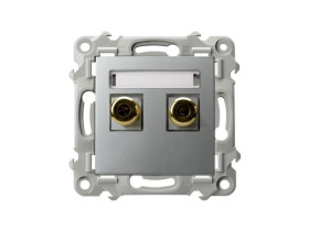 SZAFIR Gniazdo głośnikowe pojedyncze srebro GGN-1Z/m/18 OSPEL