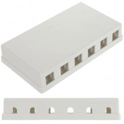 Puszka natynkowa biała na 6 modułów keystone Mediabox