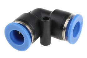 Adapter gwintowany typu kolanko rura – rura, Wciskane 10 mm, Wciskane 10 mm, Żeńskie, Żeńskie, 10 barów