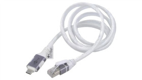 Goobay-74165 Kabel Usb 3.1 Rj45 Wtyk, Usb C Wtyk Niklowany 1M Biały F/Utp