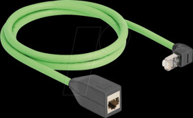 80883 Cat.6a extension cable, top-angled, SF/UTP, 1 m, green
