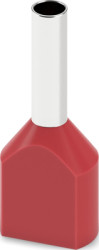 Insulated twin wire end ferrule, 1.5 mm², 8 mm long, DIN 46228-4, UL 486F-F, red, 2100006