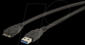 95734 USB3 cable,A plug&gt;B micro plug, 0.5m, black
