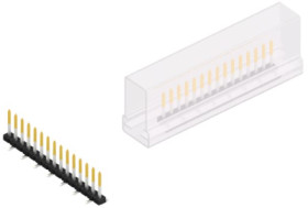 Pin header, 15 pole, pitch 2 mm, angled, black, SLY7SMD06215SSM