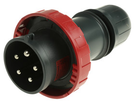 Złącze przemysłowe - zasilające 32A Wtyczka 415 V 3P + N + E Męski Scame Czerwony Montaż na kablu IP66