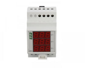 Woltomierz 3-fazowy cyfrowy modułowy 100-300V AC dokładność 1 DMV-3RMS
