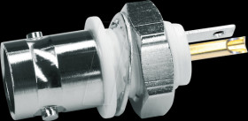 100023370 BNC socket, 50 ohms, with insulating flange, white