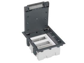 SIMON CONNECT Puszka podłogowa 3-modułowa 6x K45 gł. 93mm + SM302/9 szary SF310/1 KONTAKT SIMON