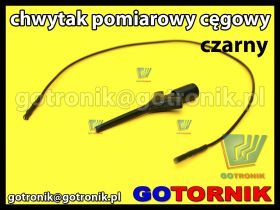Miniaturowy chwytak pomiarowy cęgowy z przewodem | czarny