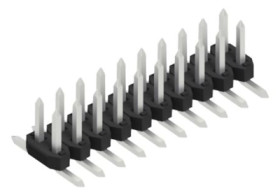 Pin header, 20 pole, pitch 2 mm, angled, black, 10063500