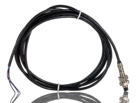 Czujnik zbliżeniowy M8 Indukcyjny 2,5 mm RS PRO Niewpuszczany 10 → 30 V DC długość 52mm Gwintowany