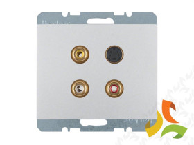 BERKER K.5 Gniazdo multimedialne 3xCinch 1xS-Video aluminium 3315327003 HAGER