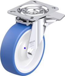 Blickle 948074 L-POTHS 125XKA-ST Rolka obrotowa z blachy stalowej Średnica koła: 125 mm Maksymalne obciążenie: 250 kg 1