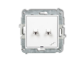 MINI Mechanizm łącznika jednobiegunowego ze schodowym (wspólne zasilanie) w stylu amerykańskim biały mat 25MWPUS-10.1 KARLIK