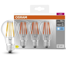 3PAK Żarówka LED E27 A60 CL 11W = 100W 1521lm 4000K Neutralna 300 Filament OSRAM BASE