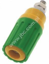 PKI 100 GE/GN Gniazdo laboratoryjne (aparatowe) izolowane 4mm, przyłącze M4, 35/16A, żółto-zielone, Hirschmann, 930757188, PKI10