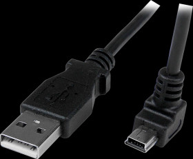 USBAMB2MD USB 2.0 cable, USB type-A connector to Mini B plug, angled, 2 m