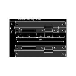 Kątownik długi (prawy) WZ104-10, OK2-0005 BIRA do elektrozaczep