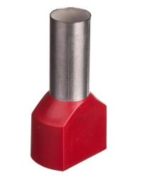 Końcówka tulejkowa izolowana TID 2x10mm2/14mm czerwona cynowana TID2x10L14 /100szt./