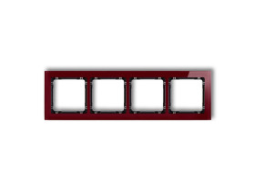 DECO Ramka 4 poczwórna uniwersalna - efekt szkła (ramka: bordowa: spód: czarny) bordowy 14-12-DRS-4 KARLIK