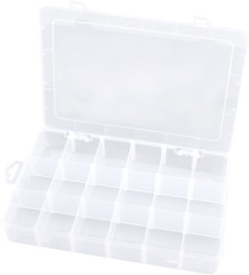 Box, 18 fan, transparent, (L x W x D) 297 x 192 x 44 mm, BYB-7-30L0036