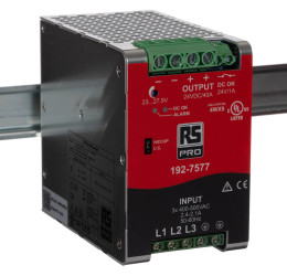 Zasilacz szyny DIN U wy 23 → 28V dc I wy 40A U we 340 → 550 V ac / 520 → 725V dc RS PRO 960W
