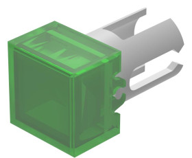 Klosz lampek do przycisku kształt: Kwadratowy Zielony Soczewka EAO