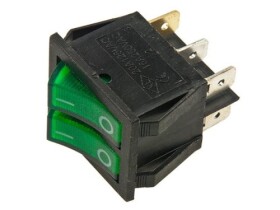 RS2x101L230G-MK; przełącznik klawiszowy OFF-ON bistabilny podwójny, podświetlenie zielone 230V; MK321