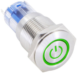 TRU COMPONENTS 1303021 Przycisk LAS2GQF-11ET/G/12V/S/P, 16 mm, 48 V/DC, 2 A, 1 szt.