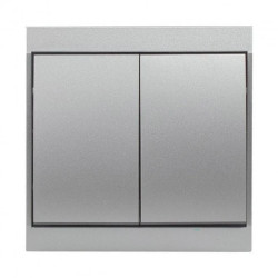 Łącznik p/t świecznikowy Luna, 10A, 250V, WP-2L, srebrny