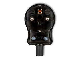 Wtyczka kątowa UNI-schuko czarny skręcana 16A 250V WK-1usc KARLIK