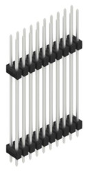 Pin header, 20 pole, pitch 2.54 mm, straight, black, SL1431020Z