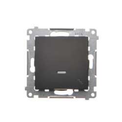 Simon 54 Łącznik schodowy z podświetleniem LED (moduł) 16AX 250V zaciski śrubowe czarny mat DW6AL.01/49