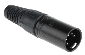 Złącze XLR 5 -pinowe Montaż na kablu Męski Czarny