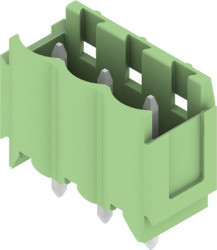 Pin header, 3 pole, pitch 5 mm, straight, green, 1006640000